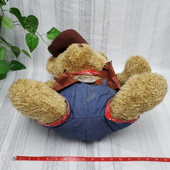 Vtg XL Western Cowboy Teddy Bear Plush 2000 - Picture 7 of 12